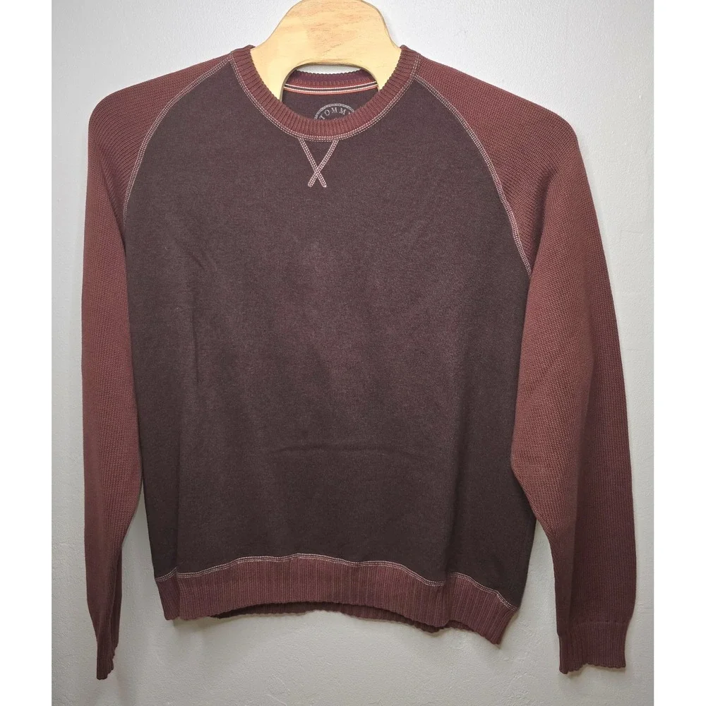 TOMMY BAHAMA Men's XXL Maroon Cotton Crewneck Pullover‎ Sweater -1939
